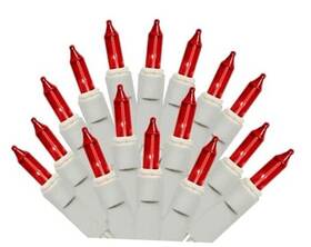 Bojie Electric Co Ltd 43495-33011 Dobar Red Christmas Lights White Wire - 100 Count Tree