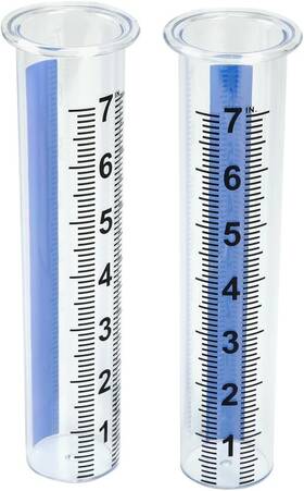 B3079 Brand Binaryabc 2pcs Plastic Rain Gauge Replacement Tube 8.3 Inch Transparent