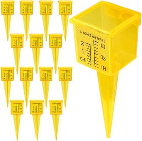 Al-lawnraingauge-15p Brand Pletpet 10&15&20p Rain Gauge Outdoor 1.5 Inch Sprinkler Lawn Water Yellow