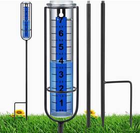 Ylz-009 Brand Ricihene Rain Gauge 7 Inch Freeze Proof Outdoor 3-section Black