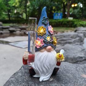 Vivi02 Brand Vivicomfy Resin Gnomes Solar Rian Gauges Gnome Garden Statue With A Glass Color