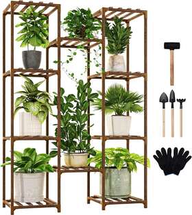 Branded 726084888715 Plant Stand Indoor Shelf Outdoor Tall Rack For 11 Pots Large Hanging