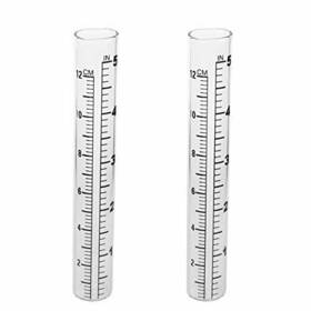 05414 Bravecow 2pcs 5 Inch Capacity Rain Gauge Glass Replacement Tube For Yard Clear