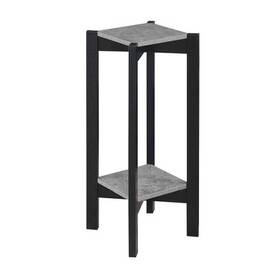 89786405 Breighton Home 31.25 Inch Planters And Potts Deluxe Square 2 Tier Plant Stand Faux Cement/black