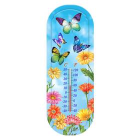 Th01555 Briarwood Lane Fluttering Butterflies Metal Thermometer