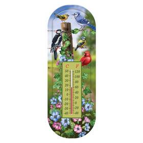 Th01987 Briarwood Lane Country Birds Metal Thermometer