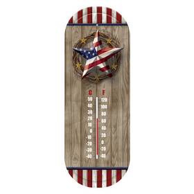 Th02512 Briarwood Lane American Barnstar Metal Thermometer