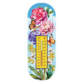 Briarwood Lane Th02712 Butterflies And Peonies Metal Thermometer