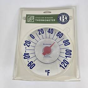 123125 Brookstone Self Stick-on Clear Outdoor Window Thermometer