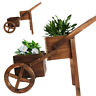 Bt-planter-2tier-brn Bigtree Flower Planter Tier Vertical Pot Wooden Wagon 810047455479