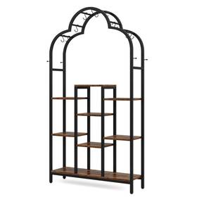 Bb-ry0026xf Byblight Plant Shelf Stand 75 Inch Rectangle Mdf 6 Tier Pots Display Rack Brown