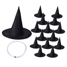 Cgiyyar Wmm02 15 Pcs Halloween Witch Hats Black Party Accessories Hanging Wizard Hat