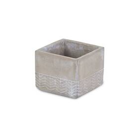 Cheungs 785853060172 Gray Cement Square Planter With Arrow Design