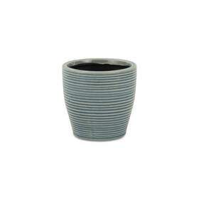 Cheungs 785853073042 Livia Blue Ceramic Rippled Pot
