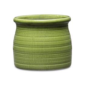 Cheungs 785853074506 Kifon Curved Ceramic Pot - Olive Green