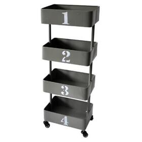 Fp-4320 Cheungs 4 Tier Metal Cart With Wheels Gray 38 X 10 14 In Fp-4320 Cheungs 4 Tier Metal Cart With Wheels Gray 38 X 10 14 In