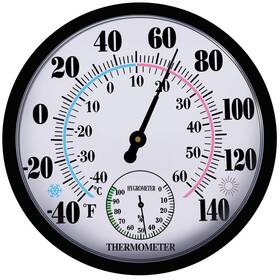 Chivenido 194229742602 Indoor Outdoor Thermometer Hygrometer - 10 Inch For Patio