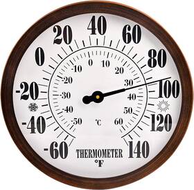 Chivenido 194229743067 12 Inch Indoor Outdoor Thermometer Decorative - Large Thermometers For Patio