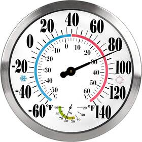 Chivenido 313040964950 12 Inch Outdoor Thermometer Large Numbers - Decorative Thermometers For Pati