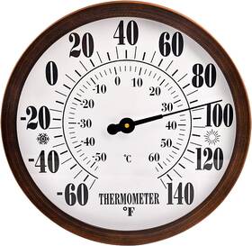 Chivenido 705353544934 12 Inch Indoor Outdoor Thermometer Decorative - Large Thermometers For Patio