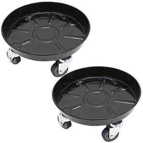 Coadura 305837642373 Metal Plant Caddy With Wheels 14 Inch Heavy Duty 14inch 2pcs Black