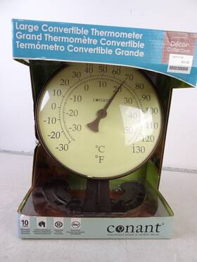 72470-7150 Conant New T10 Classic Large Convertible Thermometer Indoor Outdoor Bronze