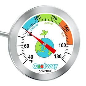 Cootway 313100939966 Compost Thermometer - 16 Inch Stem Waterproof Soil Temperature Gauge For Compos