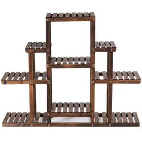 Gt3437 Costway Plant Stand 47.5 Inch X10 X47.5 Carbon Wood Display Rack Storage Shelf 6tier