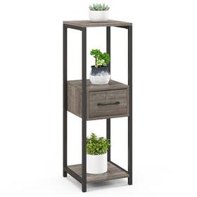 Hz10213gr Costway 3 Tier Tall Plant Stand Indoor Corner Holder Table With Open Shelves