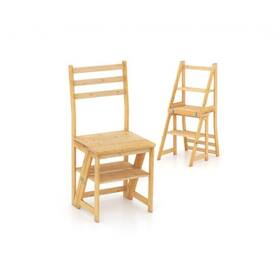 Jv11647na Costway 3-in-1 Multifunctional Folding 3step Ladder Chair Plant Stand Rack Display