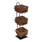Cr0620-3b-mb Mobile Merchandisers Tier Square Willow Basket Holder Stand Counter Display