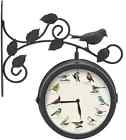 Decorative Outdoor Bird Clock Weather Thermometer Mark Feldstein Living Temperature Yard Garden Patio 634840698754