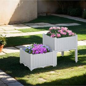 Deelight 968951593210 Outsunny 2 Piece Raised Garden Bed With Legs Self-watering