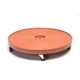 Devault Enterprises 726084596788 Rolling 24 Inch Plant Dolly Terra Cotta Heavy Duty Flower Planter Caddy On Wheels