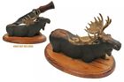 Dj41kh Unbranded Wood Moose Cast Resin Fixed Blade Knife 600413092649