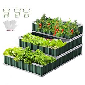 Docred 774196540496 3 Tiers Steel Metal Garden Bed 51 Inch Elevated Planter