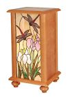 Ta101347 Dragonflies Glass Accent Wo Dale Hand-rolled Tiffany Oak Lamp