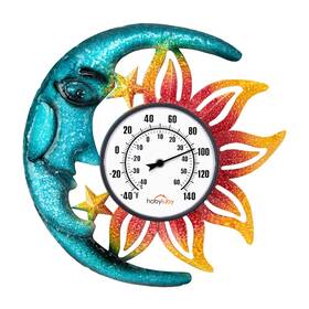 Yf450061410 Dreamskip Large Number Indoor Outdoor Thermometer Celestial Sun And Moon Decor Wall Th