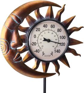 Dregarden 313034097084 Outdoor Thermometer Decorative Garden Stakes Metal Decor