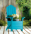 Drt78bn Wind Classic Adirondack Wooden Fabulous Blue Chair Planter 827155766823