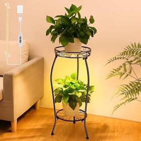 Lif-dunkive-31 Dunkive Plant Stand With Grow Light 2 Tier 27.76 Inch Heavy Duty Flower Stands For