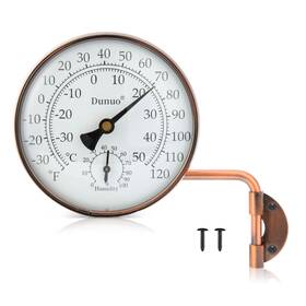B09dbk5pd7 Dunuo 4 Inch Brass Indoor/outdoor Wall Thermometer Analog Temp/humidity Gauge
