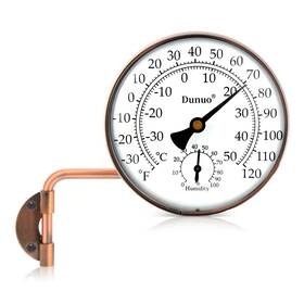 B0d89df8xl Dunuo 4 Inch Copper Outdoor Thermometer Greenhouse Patio Garage Weather-resistant