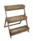 379851 Durable 3 Tier Wooden Shelves Storage Plant Stand