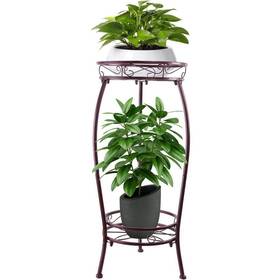 B09ph1xf22 Dyiom Stands Flower Pot Holder Plants Rack 27.1 Inch Iron Outdoor Brown 2-tier