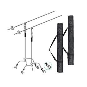 Jp10014ea Eachshot 2 Packs C Stand With Wheels And Bags Metal Max 10.8ft/330cm 3.4