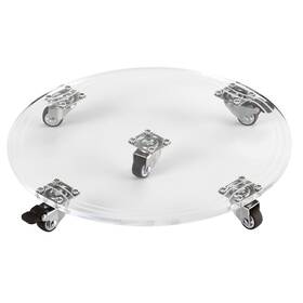 Emcoms 738630840825 1pc Plant Caddy 12.5inch Acrylic Heavy Duty Round Stand With 2 Roller L