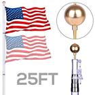 Eot0111389 Nsdirect Ft Telescopic Aluminum Flagpole Flag Pole Kit Can Fly