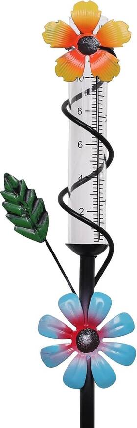 Etmd-7022 Esttop Flower Rain Gauge Outdoor 5 Inch Plastic Tube Freeez-proof Metal Stake