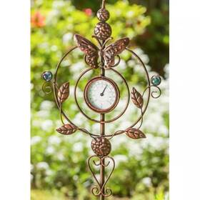 Evergreen 313047653604 Butterfly 32 Inch Thermometer Garden Stake